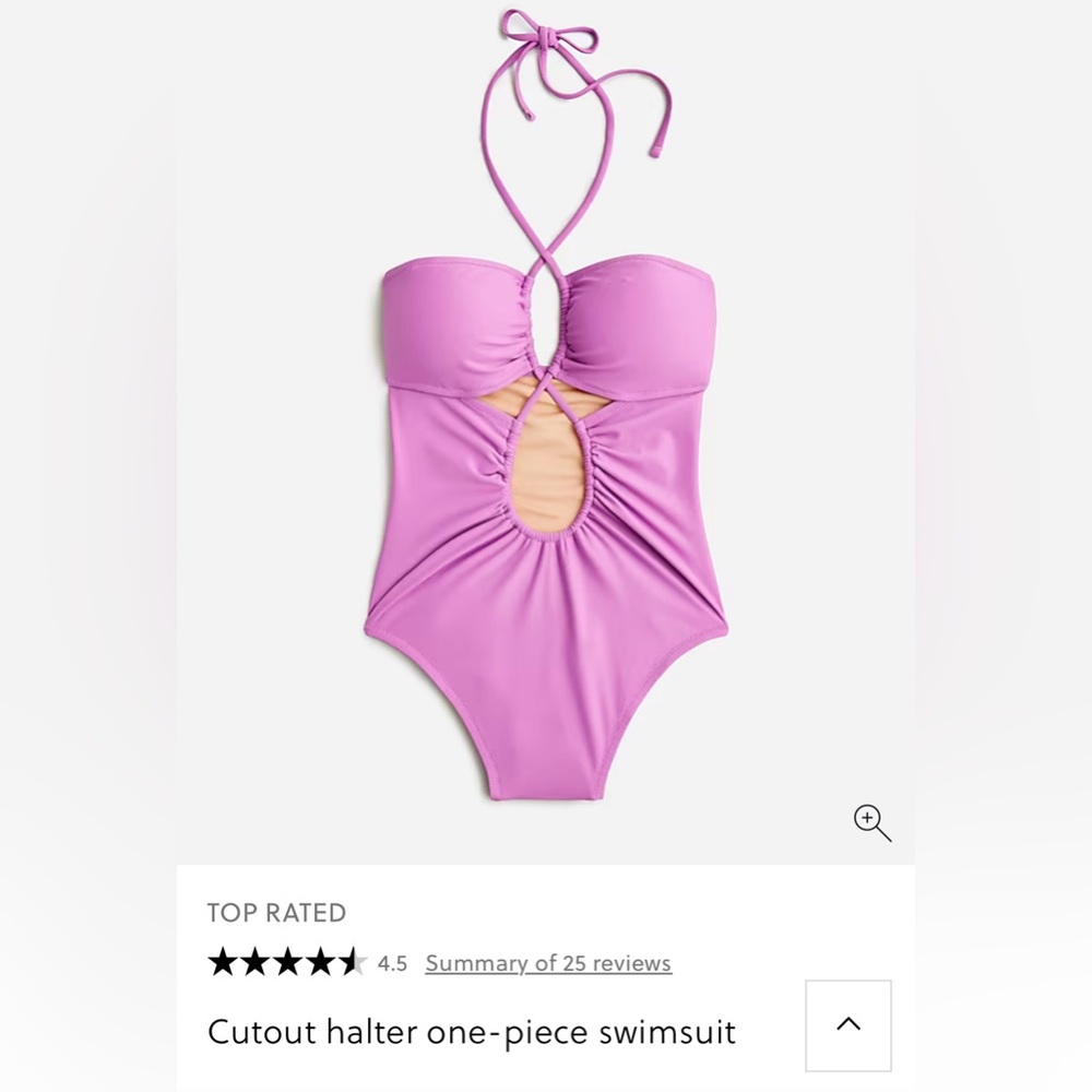 NWT J. Crew Lilac Cutout Halter One-Piece Swimsuit